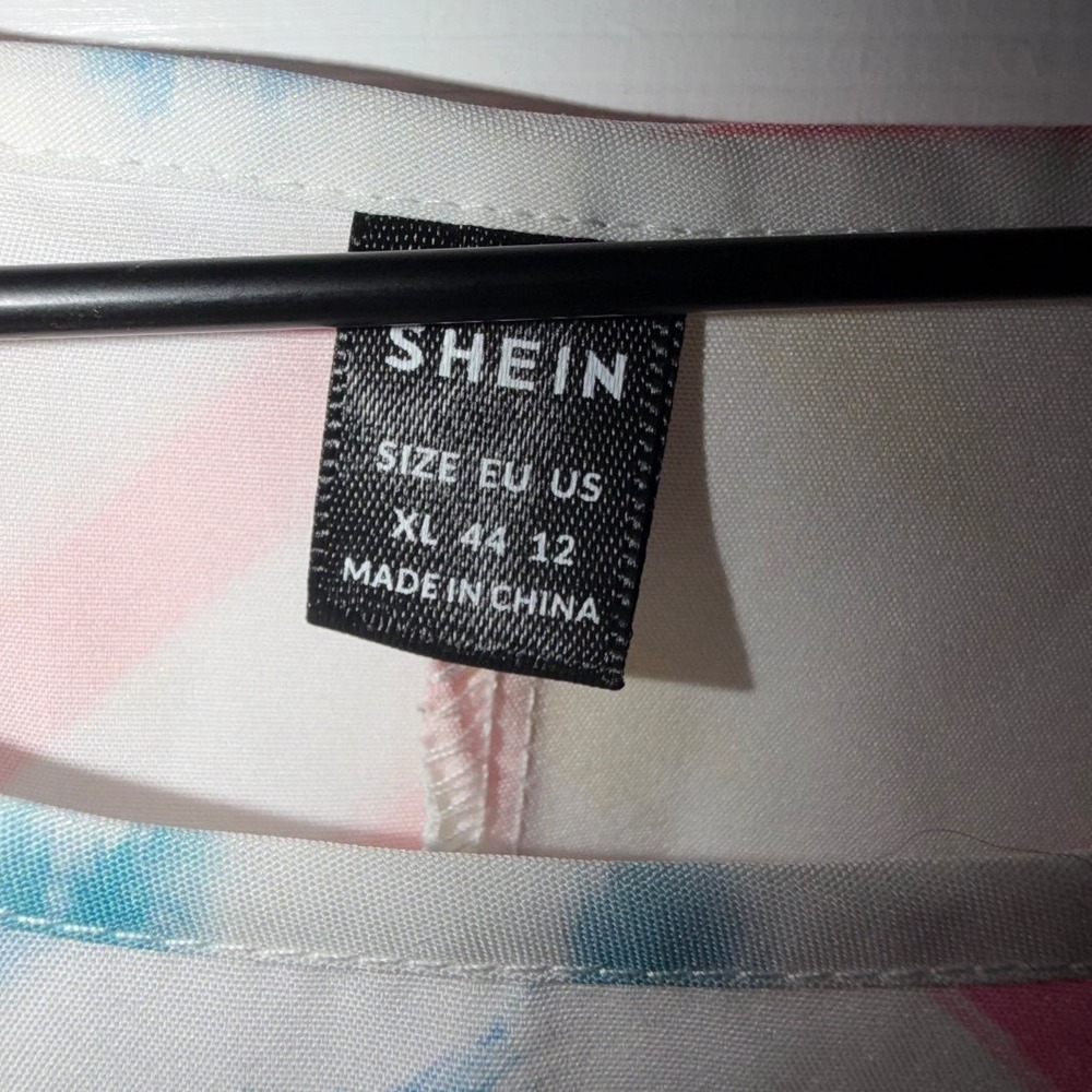 SHEIN Blouse Womens XL Multicolor Short Sleeve Top - Picture 3 of 4
